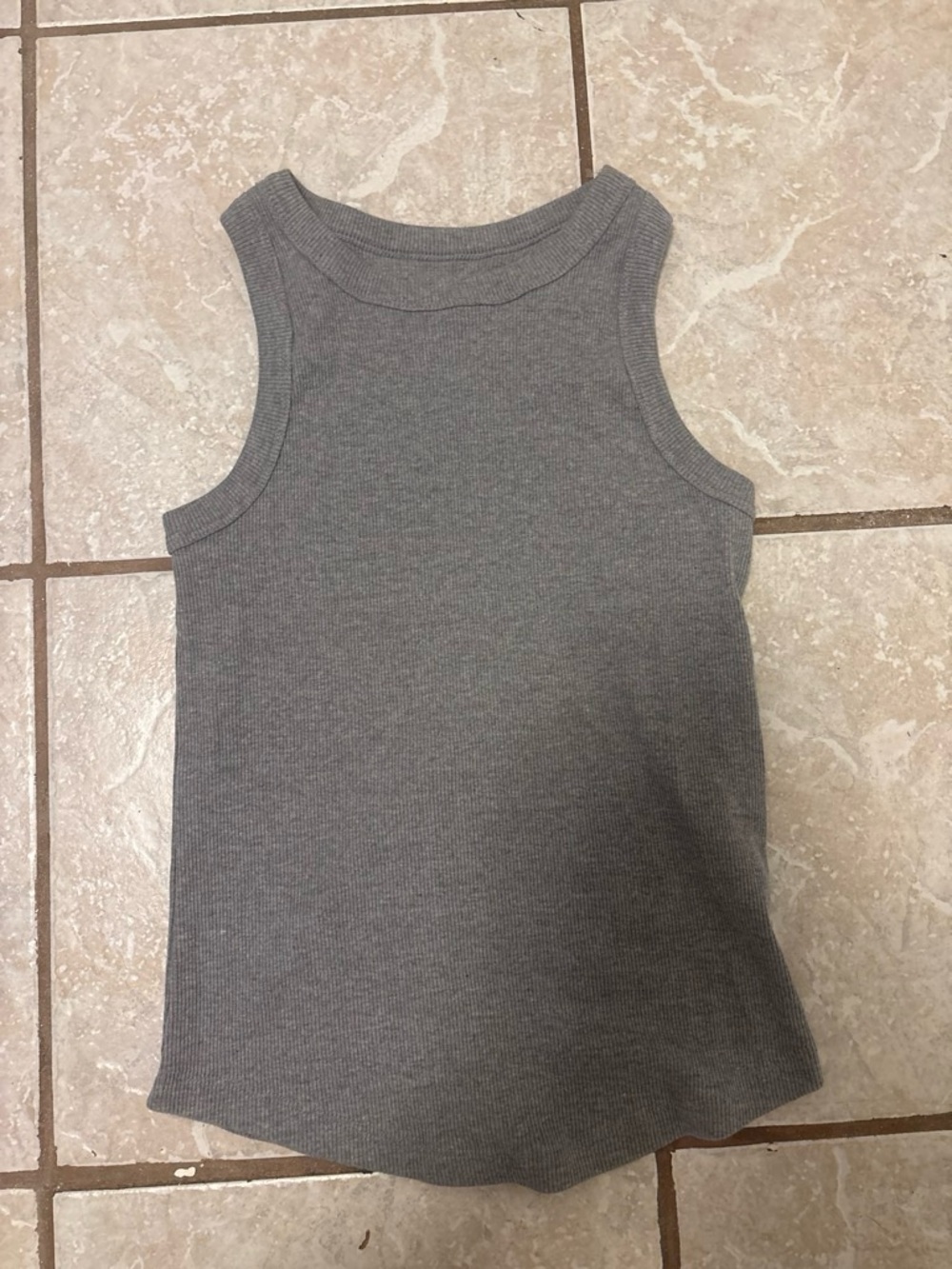 SO Girls Gray Ribbed Tank Top - Sleeveless Knit Tee